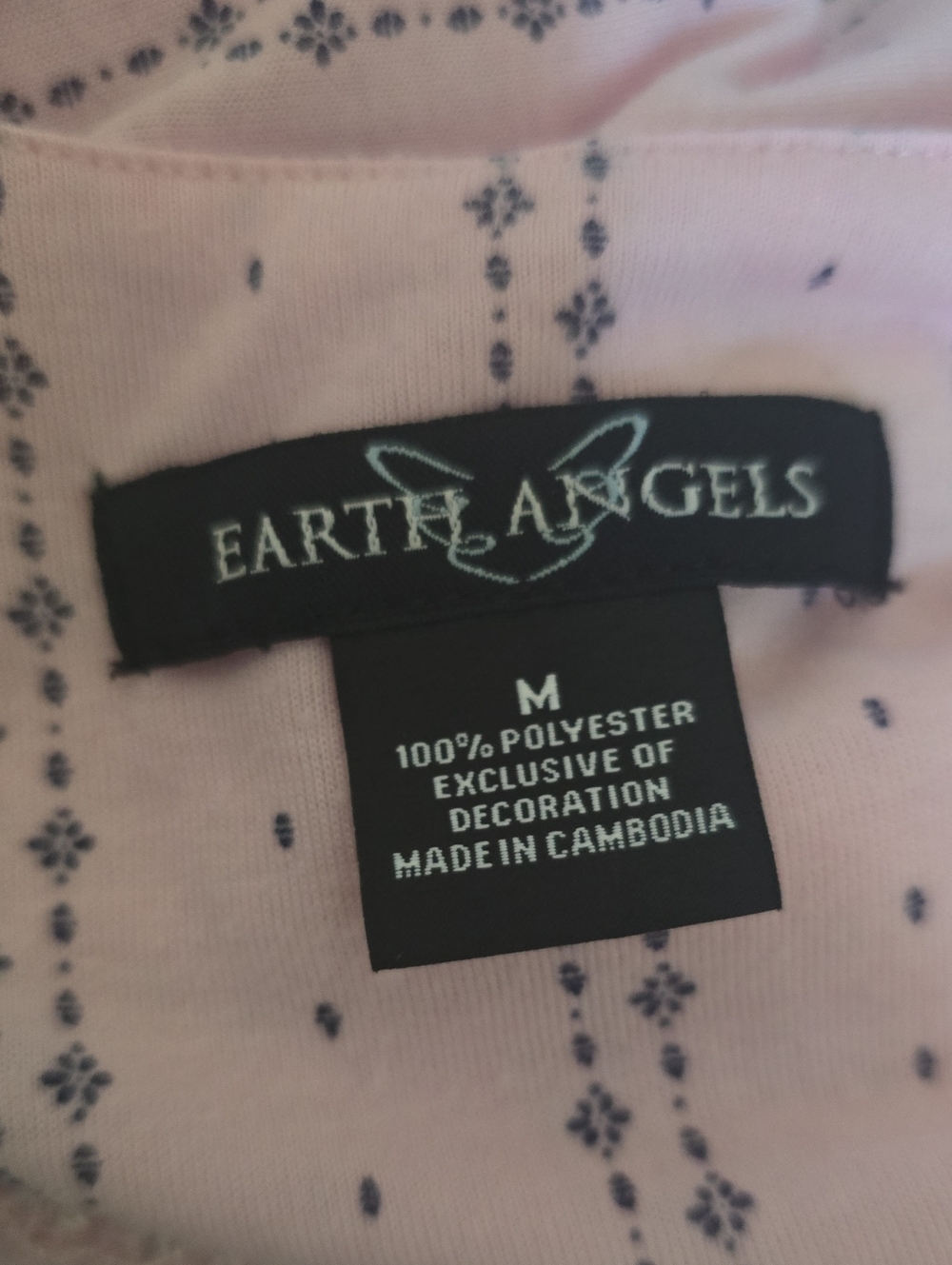 Earth Angels Sleepwear Womens Size Medium M Pink Printed Pajama GOWN